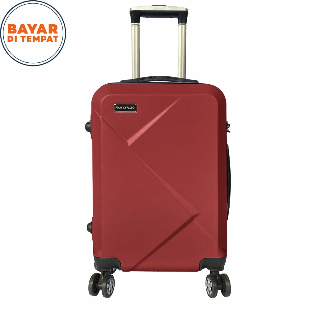 Gratis Ongkir! Koper Fiber POLO MILANO TC05 Koper Kabin 20inch Koper Baju Travelling - Wine Red