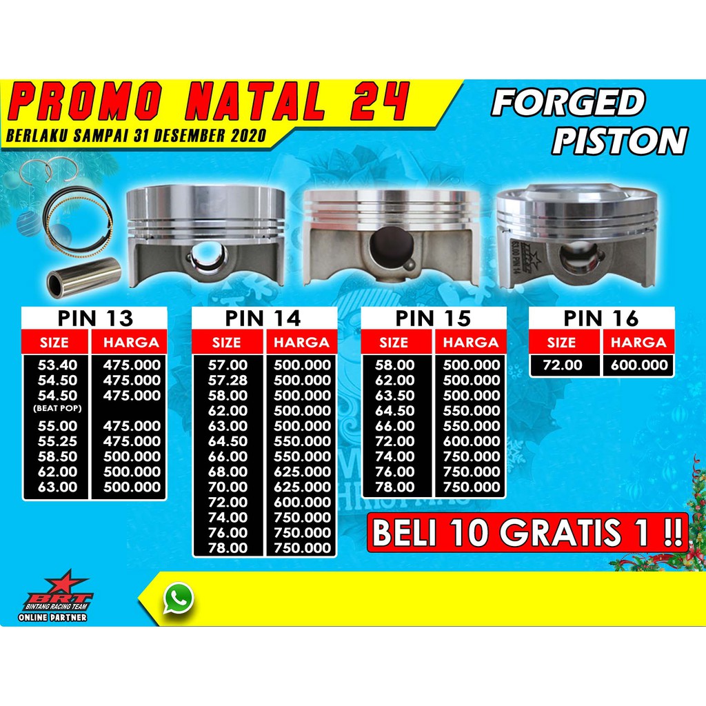 Piston Racing BRT - Forged Piston BRT - PROMO 24