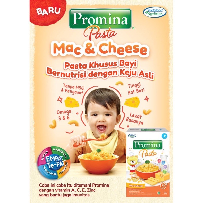 BARU! Promina Pasta Mac and Cheese 12+ MPASI BAYI 70gr