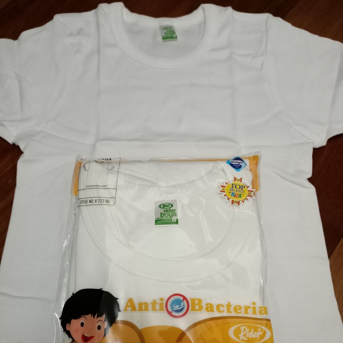 Kaos Oblong / T-Shirt Putih Anak-anak Rider R223BB Anti Bacteria