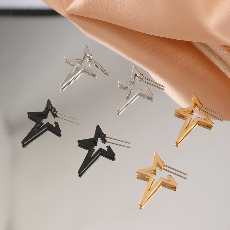 Fancyqube Anting Stud 925 Sterling Silver Bentuk Bintang Untuk Wanita