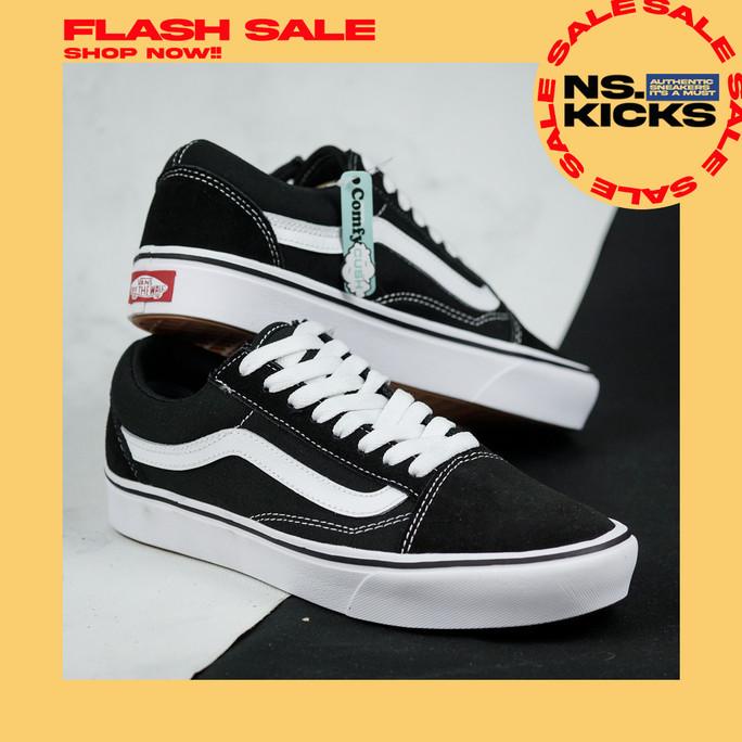 Original Vans Comfycush old skool Black Sepatu Sneakers