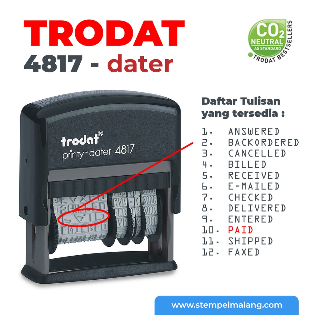

Trodat 4817 Text & Date Stamp - Stempel Tulisan & Tanggal Trodat 4817