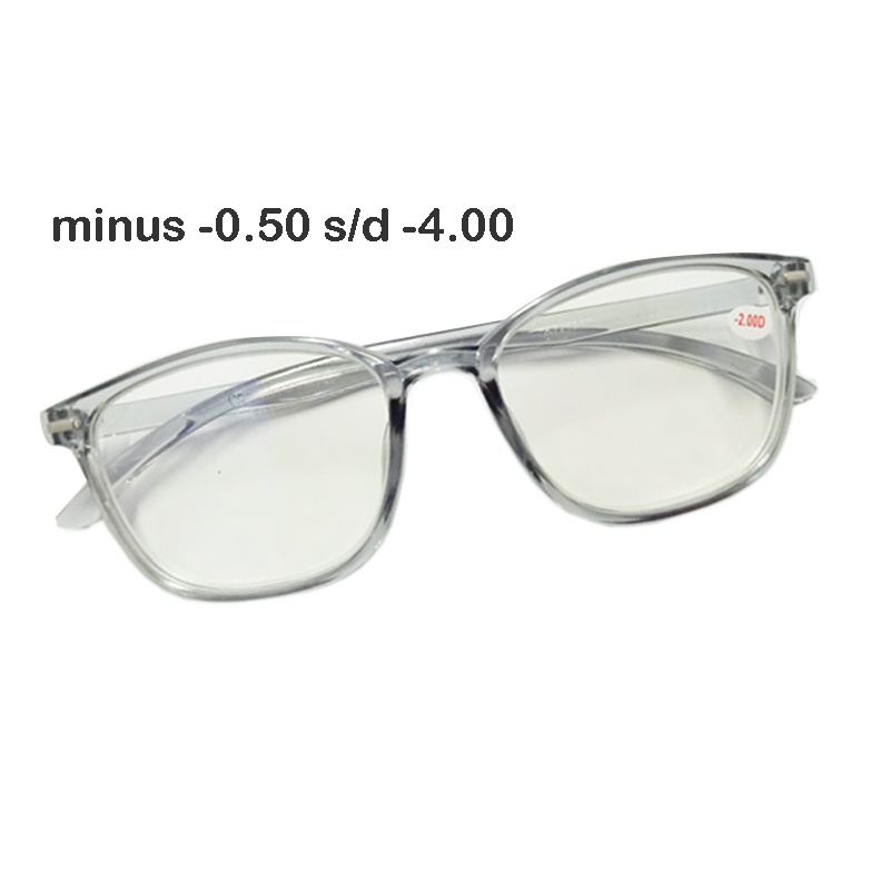 Kacamata minus (-) Anti Radiasi Blueray uk -0.50 s/d -4.00 Fashion Pria Wanita Kacamata Baca Lensa Minus Kacamata Rabun Jauh Kaca mata Baca Fashion Reading Glasses Unisex