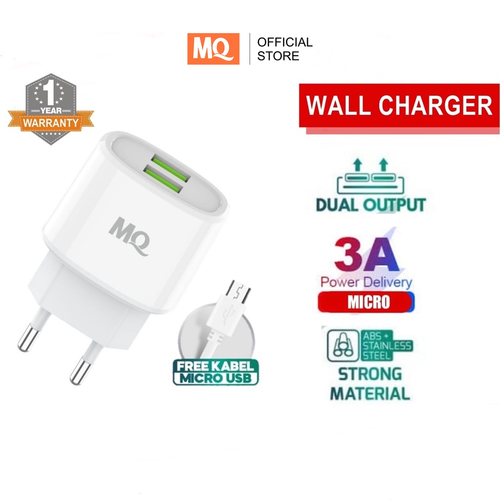 MQ Charger Fast Charging Kabel Micro Original Casan Quick Charge - Garansi 1 Tahun