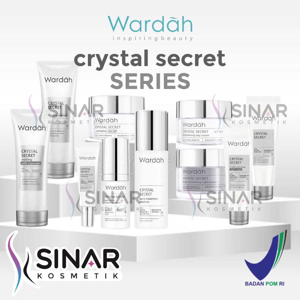 ✦SINAR✦ Wardah Crystal Secret - Micellar Gel - Foaming Cleanser - Melting Milk Cleanser - Exfoliating Toner - Treatment Essence - Dark Spot Serum - Day Gel - Day Cream - Night Cream - Starter Kit