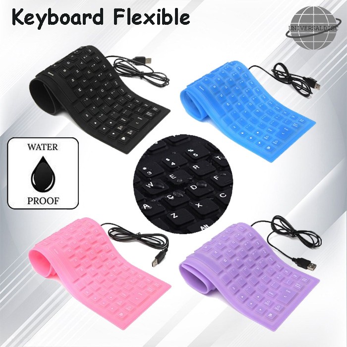 Keyboard USB Flexible Karet lipat fleksibel