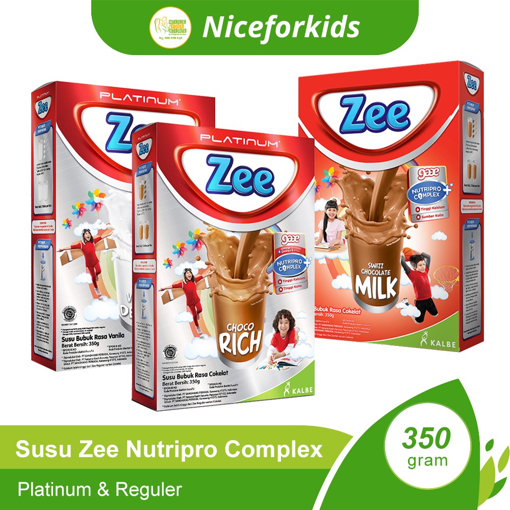 Susu Zee Reguler &amp; Platinum Zee Nutripro Complex Susu Peninggi Badan Anak Tinggi Kalsium