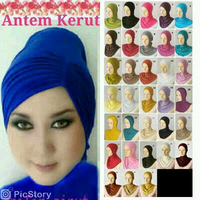 Ciput Ninja Antem (Anti Tembem) Kerut Hijab