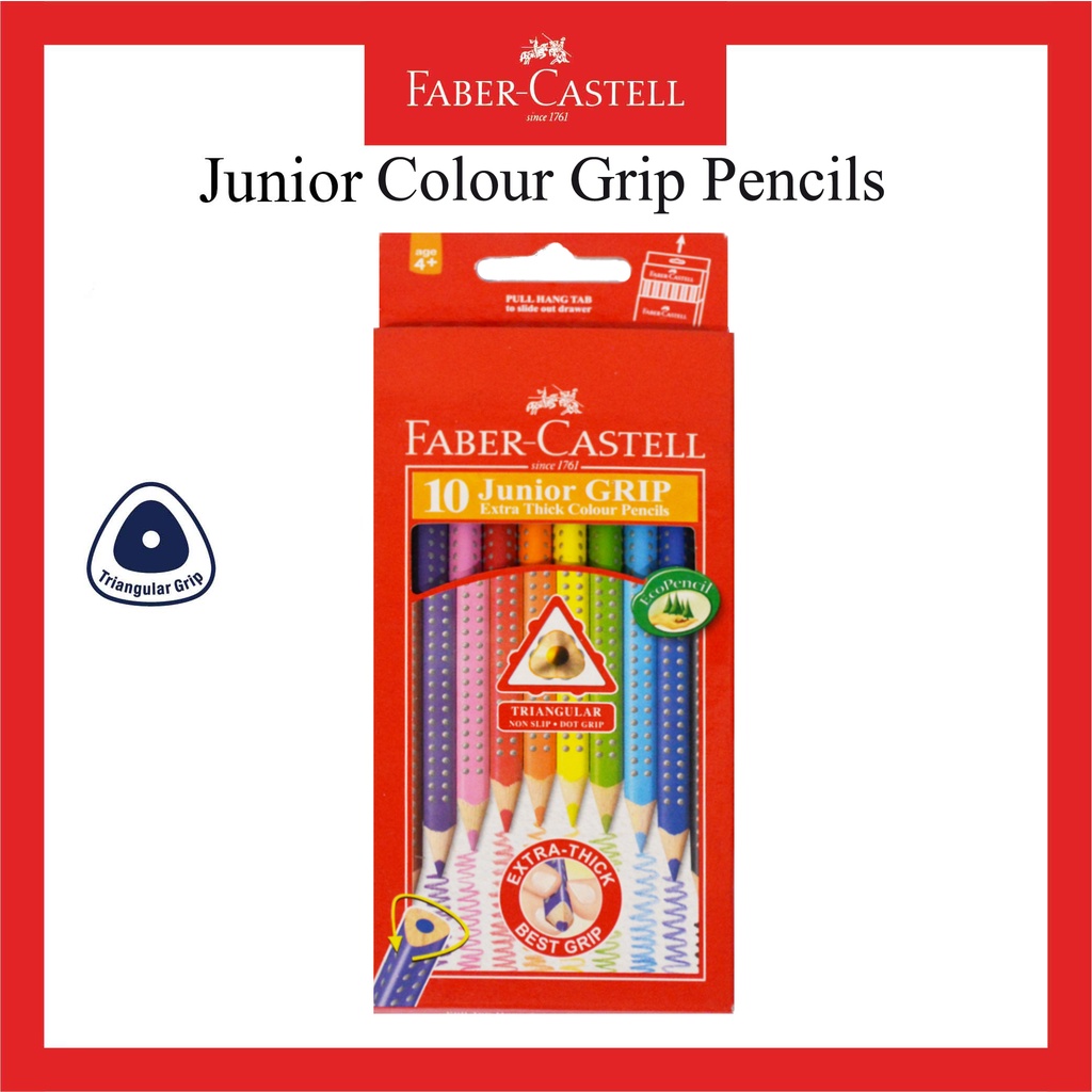 

Pensil Warna Faber Castell Junior Grip Colour Pensil 10 Warna / Junior Grip Colour 10 Long