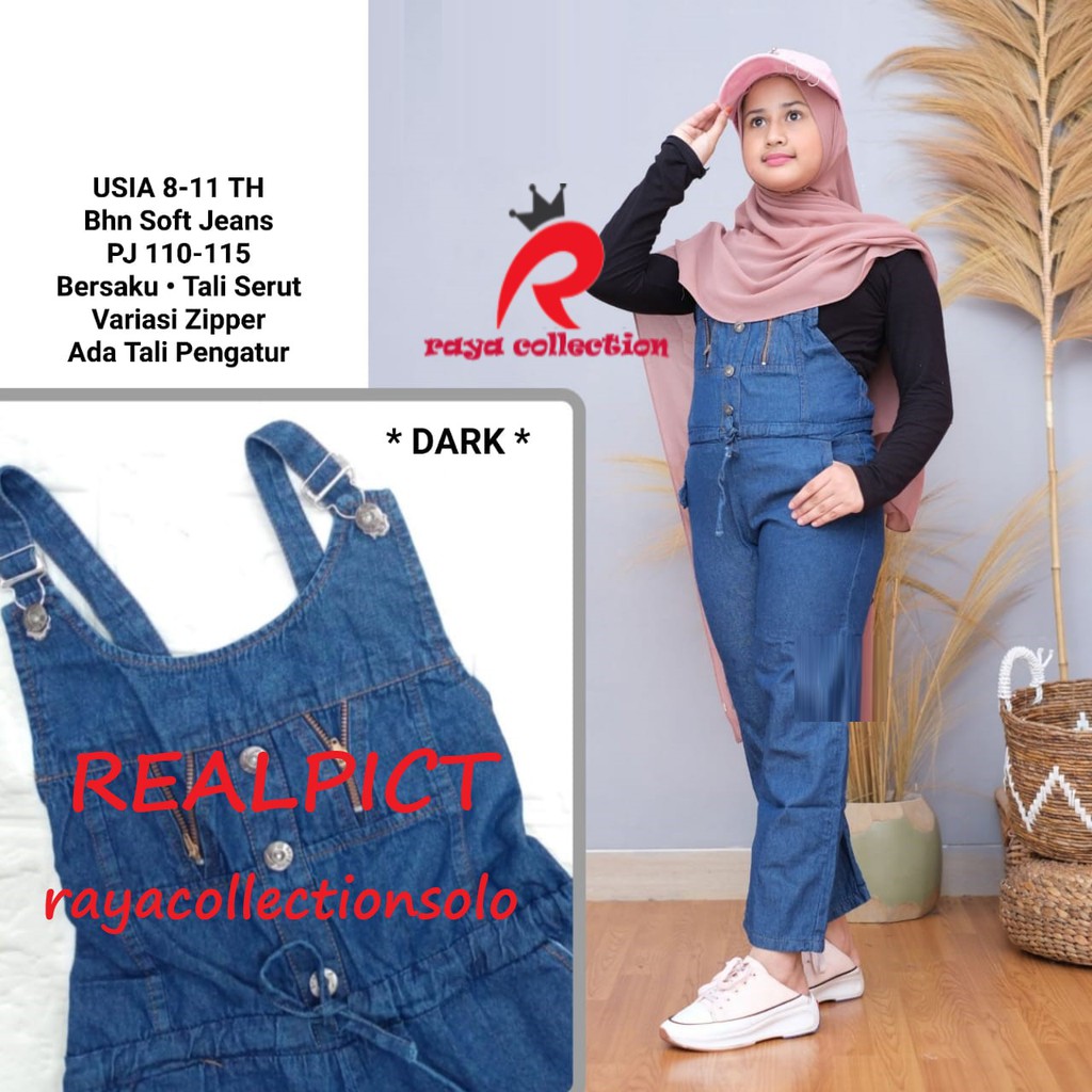 Zip Zip Overall Jeans Anak / Erika Jumpsuit Anak / Ferita Kids Jumpsuit Jeans Anak