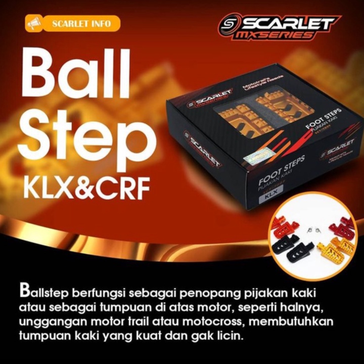 FOOTSTEP PIJAKAN KAKI DEPAN FULL CNC KLX 150 D TRACKER CRF 150 L SCARLET RACING