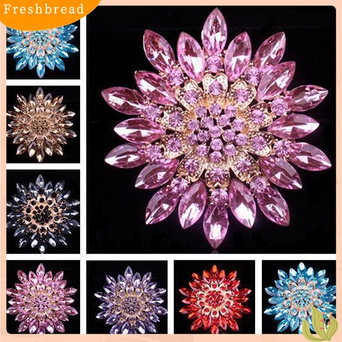 [ TERLARIS]Women Fashion Shiny Alloy Rhinestone Flower Wedding Bridal Bouquet Brooch Pin