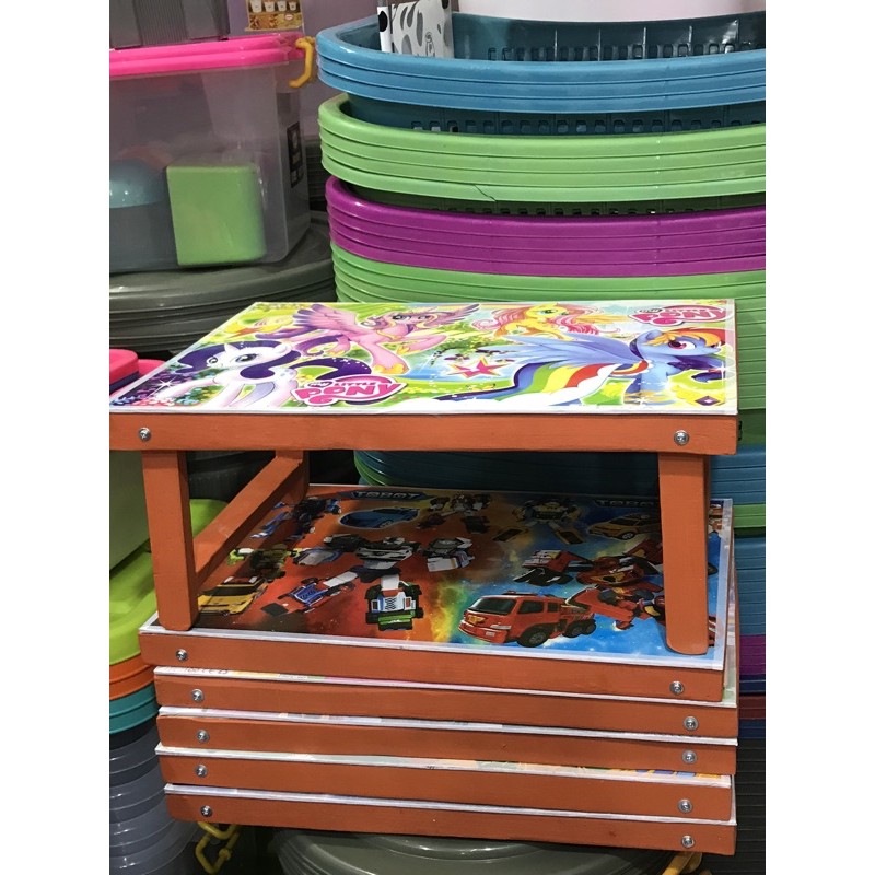 MEJA BELAJAR LIPAT KAYU KARAKTER