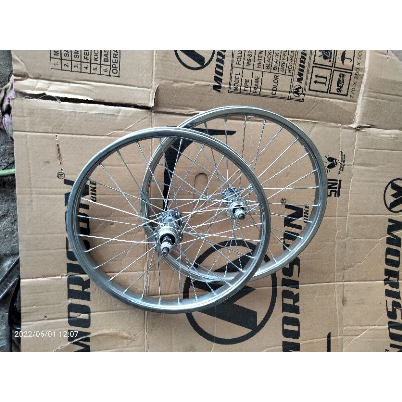Velg sepeda ukuran 16 besi kuat sepasang depan dan belakang