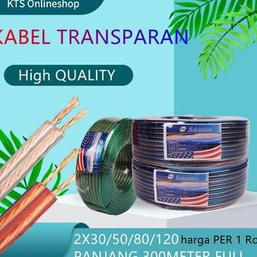 Kabel Listrik Transparan Kabel Serabut Per Roll 2x50 300 Meter