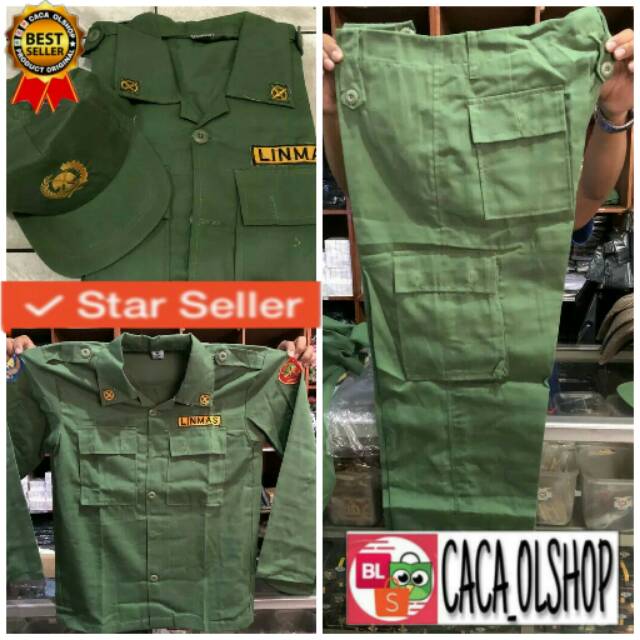 Baju Seragam Setelan Hansip Linmas + Topi