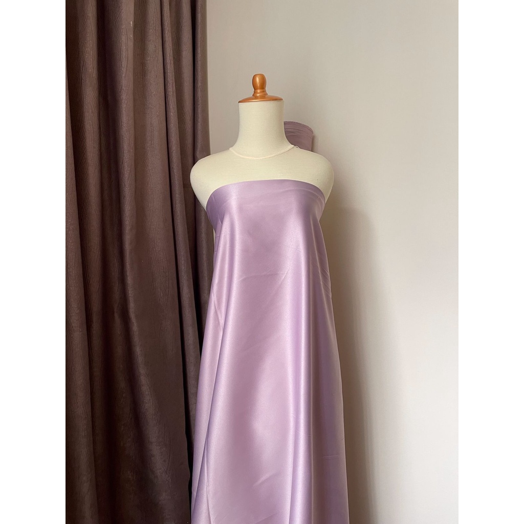 Bahan Kain Satin Velvet Premium Warna Lilac Muda Soft Light Lilac