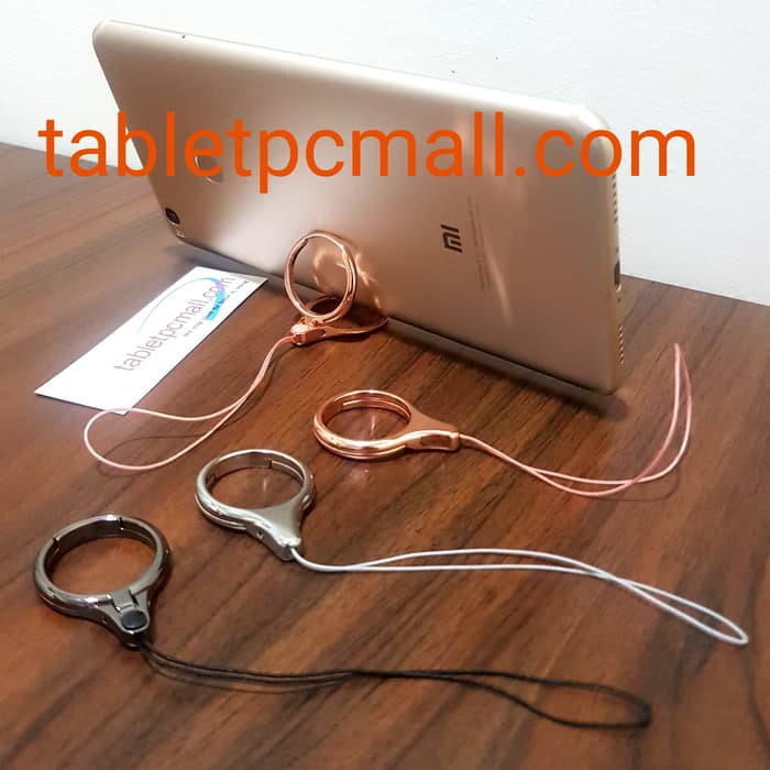 Finger Ring Stand Phone Holder Metal Lanyard Gantungan Tali Hp