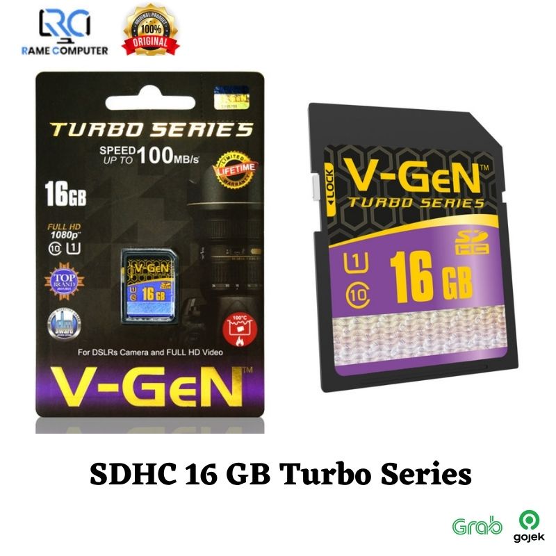 SDHC 16 GB Turbo Series Class 10 100MB/s V-GeN