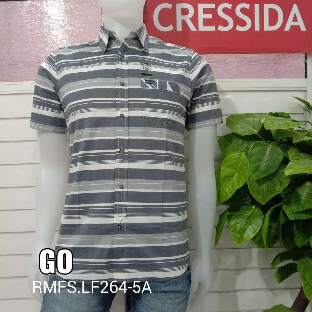 gos CRESSIDA KEMEJA PRIA SLIMFIT Kemeja Casual Kemeja Lengan Pendek