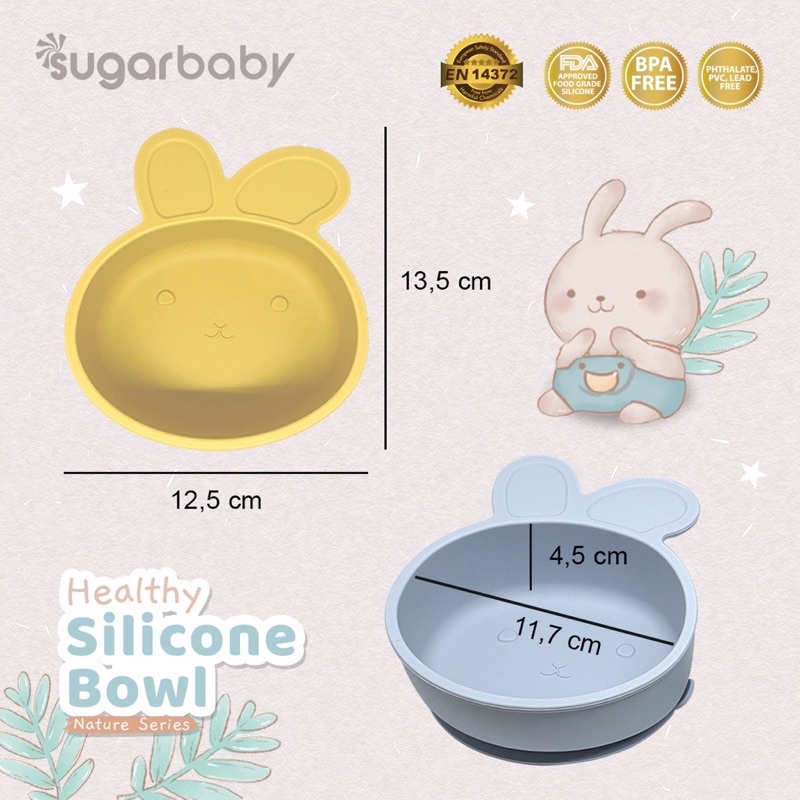 Sugar Baby Healthy SIlicone Bowl Nature series/Mangkok makan anak/Peralatan MPASI anak