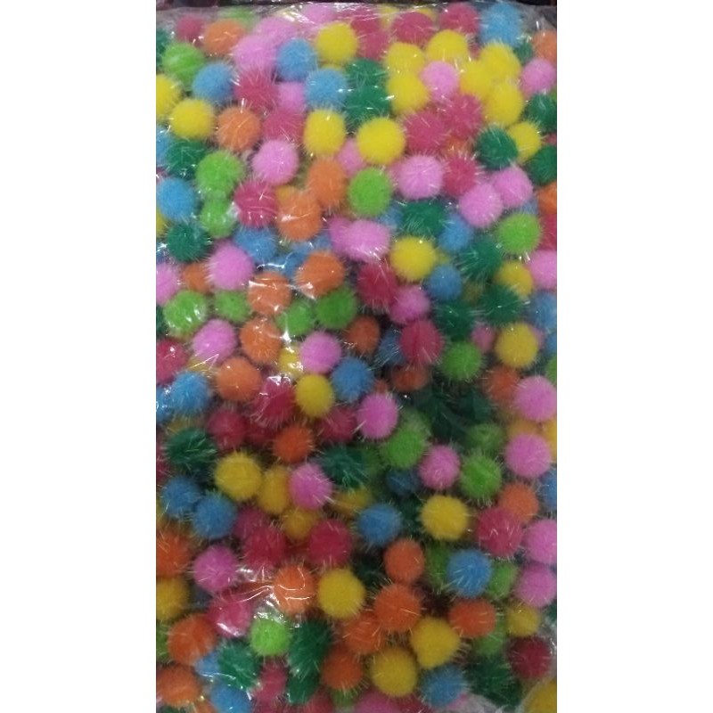 BOLA POM POM PREMIUM UK. 1.5 CM DAN 2 CM | KERAJINAN TANGAN