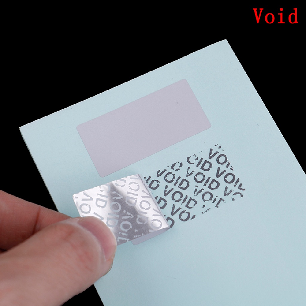 100pcs Stiker Label Segel Kosong Warranty Void Warna Silver Matte Untuk Keamanan