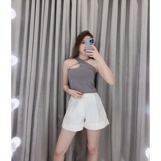 Korea cross tanktop jersey 1699 | Tanktop silang | Tanktop korea halter-grey