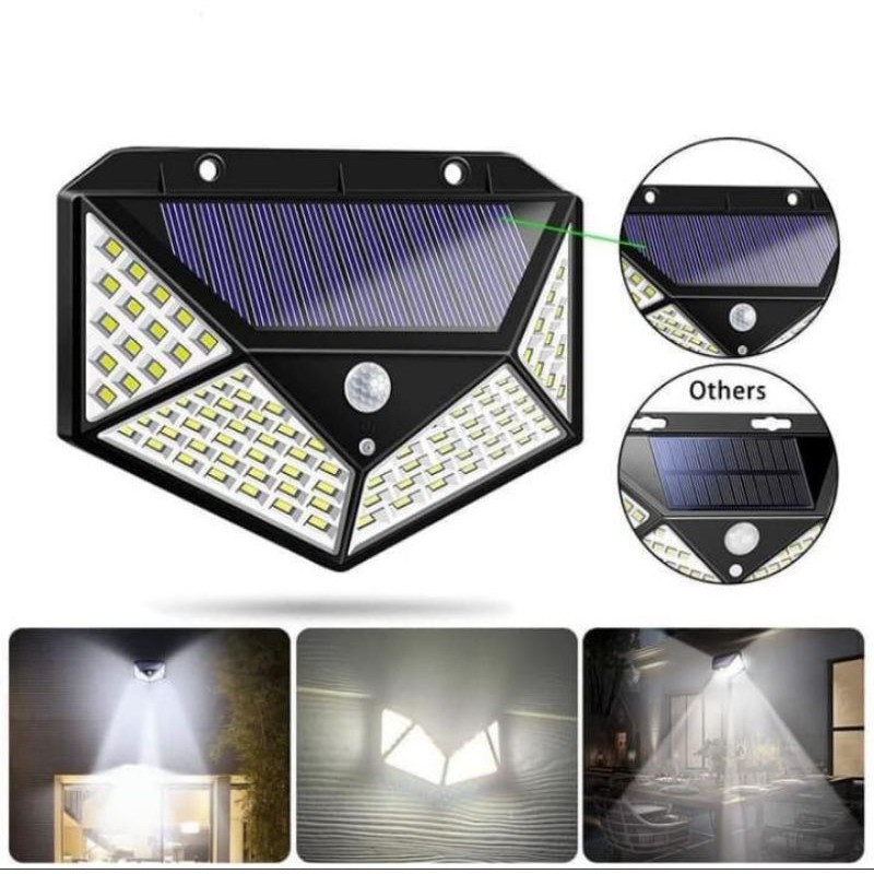 LAMPU TAMAN 100 LED LAMPU DINDING LAMPU TENAGA SURYA BEST QUALITY