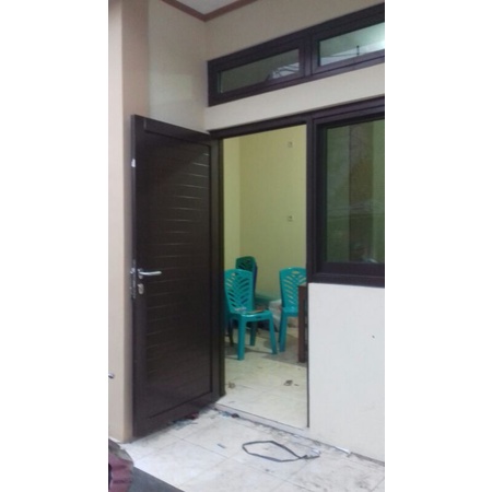 pintu,aluminium,warna,coklat,kusen,4"jendela,slding