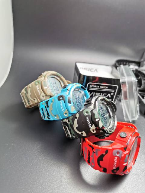 Jam tangan digital Sporty loreng army water Resist Visica 491