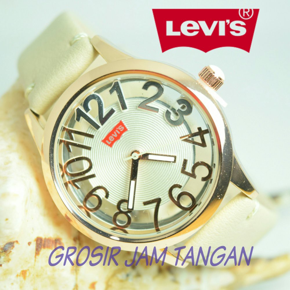 Jam Tangan wanita / cewek Levis tali kulit leather simple elegant #grosir