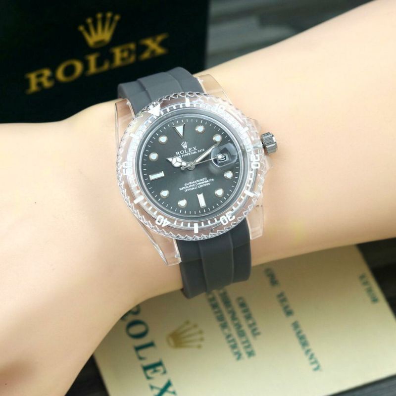 Jam Tangan R_OLEX CEWEK RUBBER TGL AKTIF Diameter 4,1cm Tanpa Box