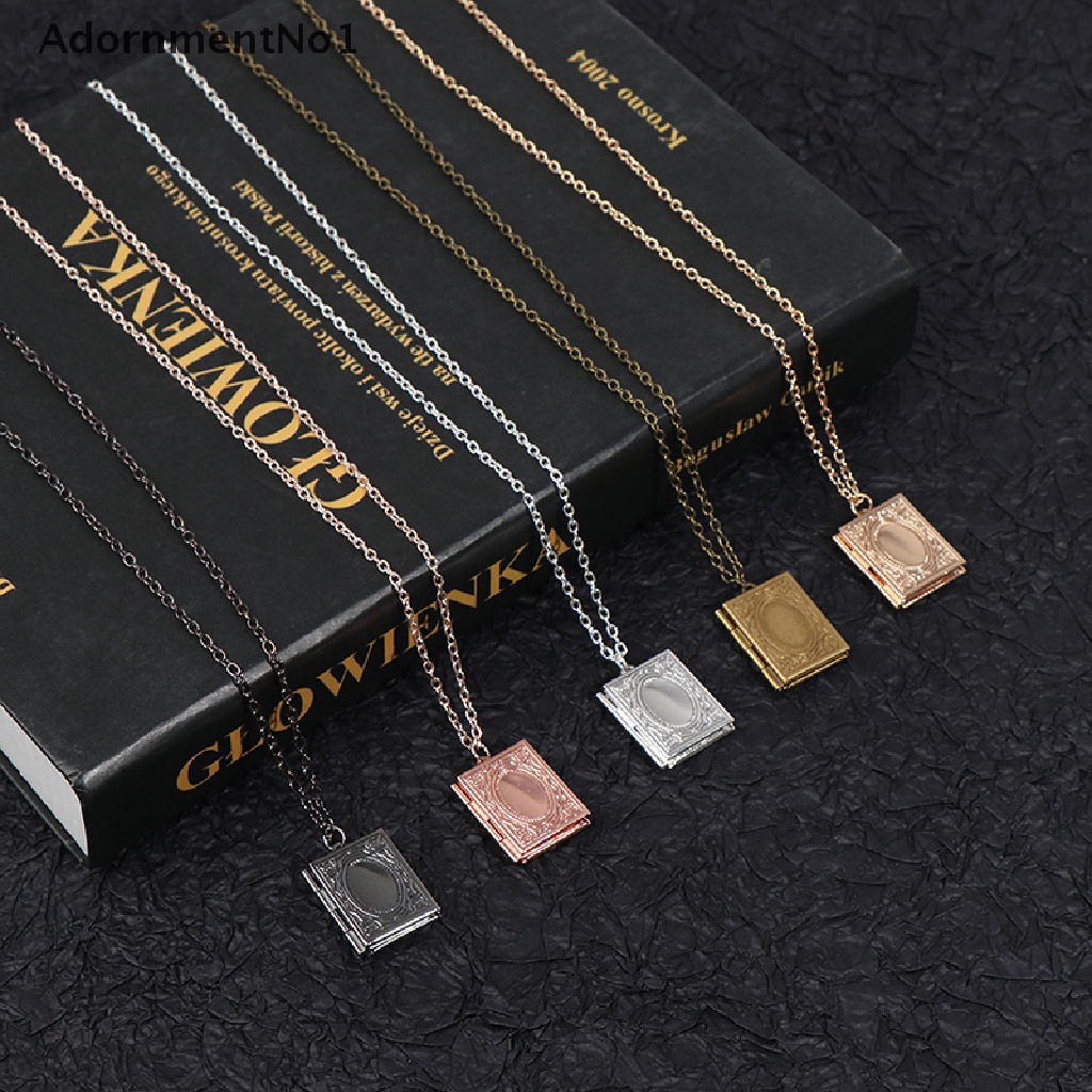 (AdornmentNo1) Kalung Rantai Dengan Liontin Locket Buku Cerita Dongeng DIY Untuk Wanita