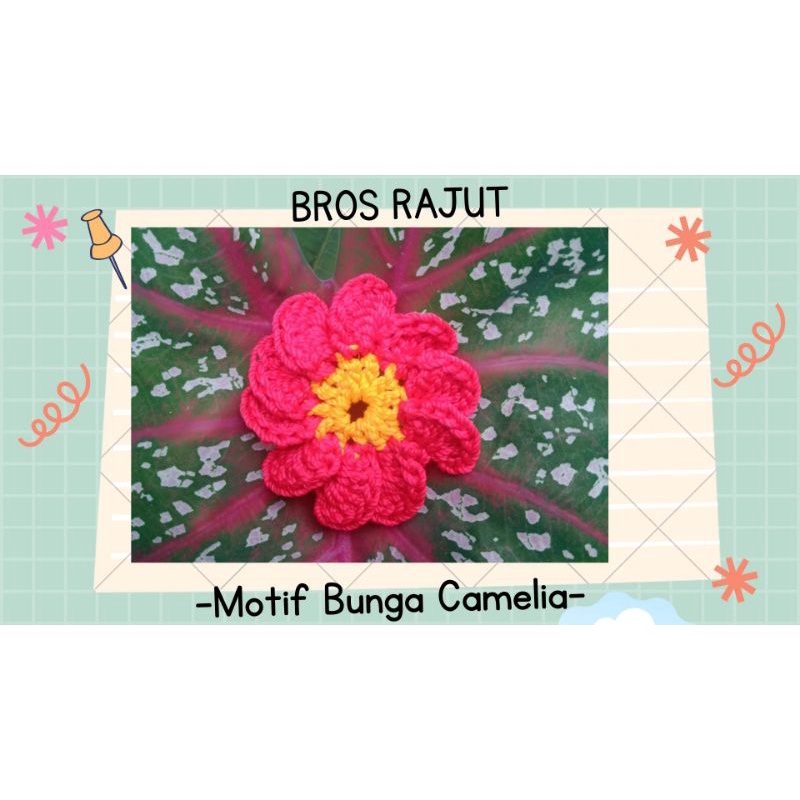 Bros Rajut|Bros bunga| Bros rajut -motif bunga Camelia