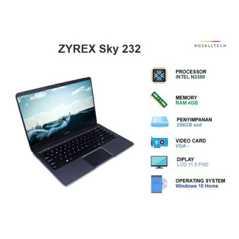 ZYREX NOTEBOOK SKY 232 MINI 11.6&quot; N3350 4GB/256GB WIN10 FHD