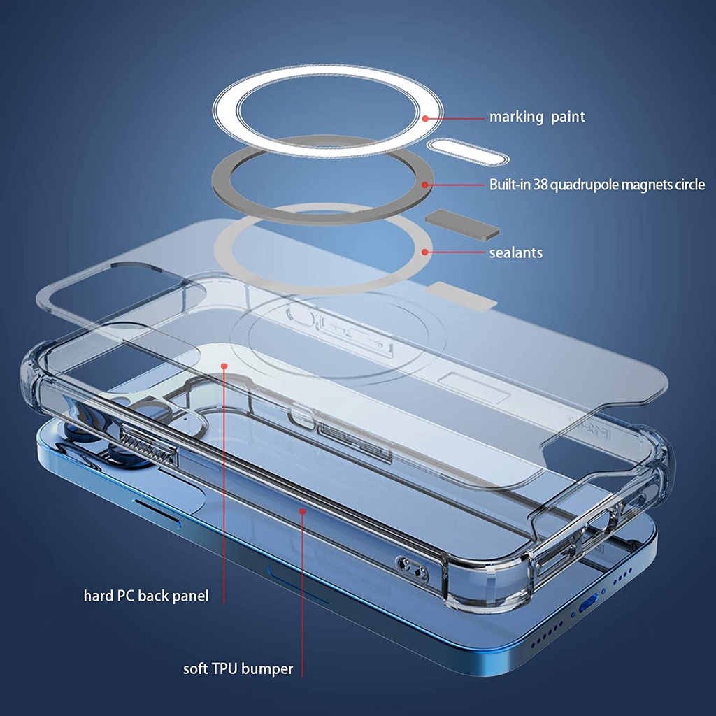 Case Magnetic Magsafe Iphone 15 14 13 12 11 Pro Max 15 14 Plus 15 14 13 12 11 Pro 13 12 Mini XS Max XR Clear Phone Case