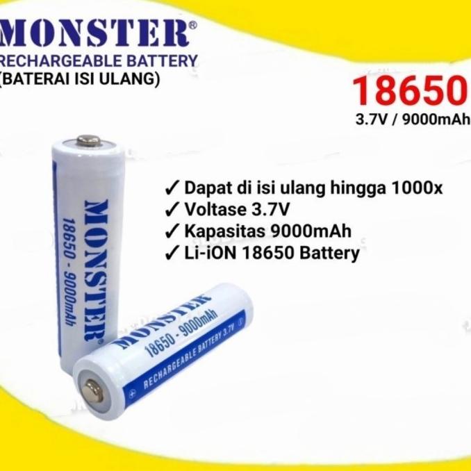 %%%%] Baterai charger 18650 MONSTER 9000mah batrei battery batre charge 3.7V