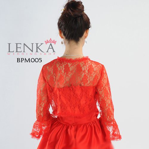 [READY STOCK] BOLERO WEDDING PENGANTIN PESTA BROKAT WANITA MERAH BPM005