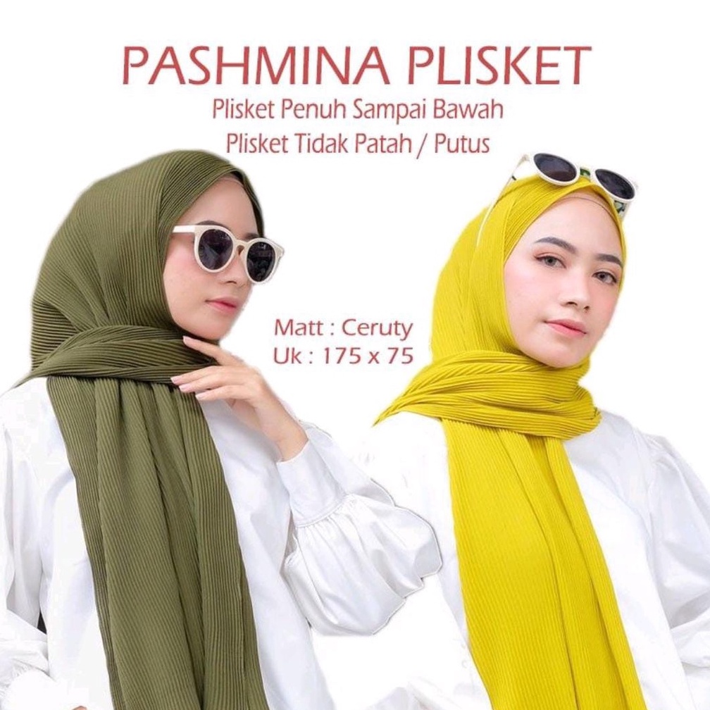 pashmina plisket lidi premium / pashmina full plisket lidi premium