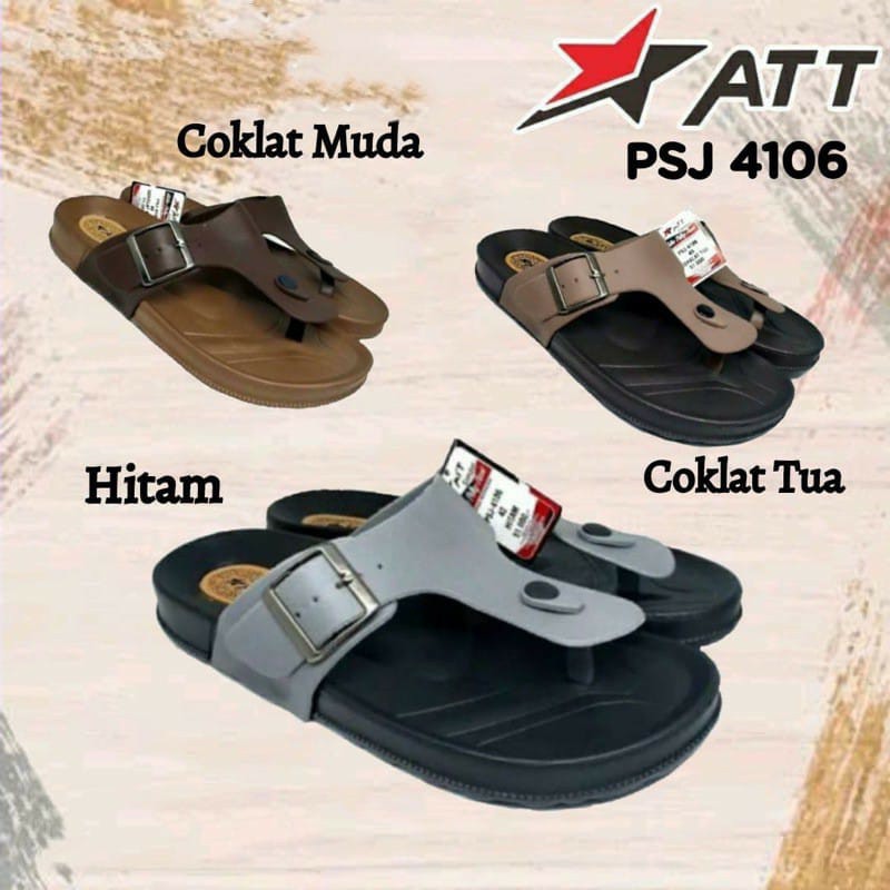 gos ATT PSJ 4106 SANDAL COWOK Sandal Santai Bahan Karet Ringan dan Nyaman Terbaru