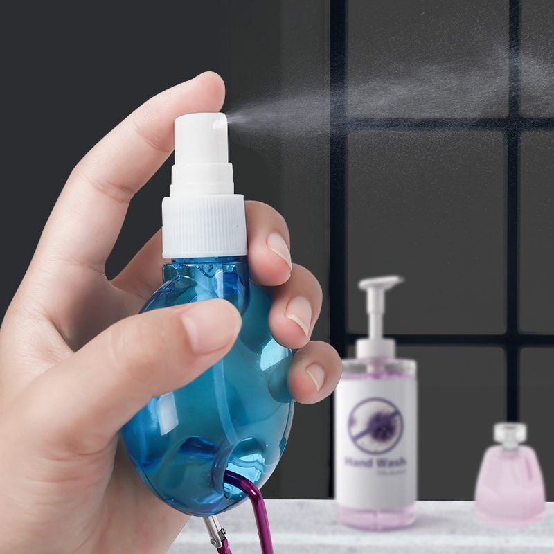 50ml Empty Refillable Press Spray Bottle / Plastic With Hook Essential Oils Liquid Bottles