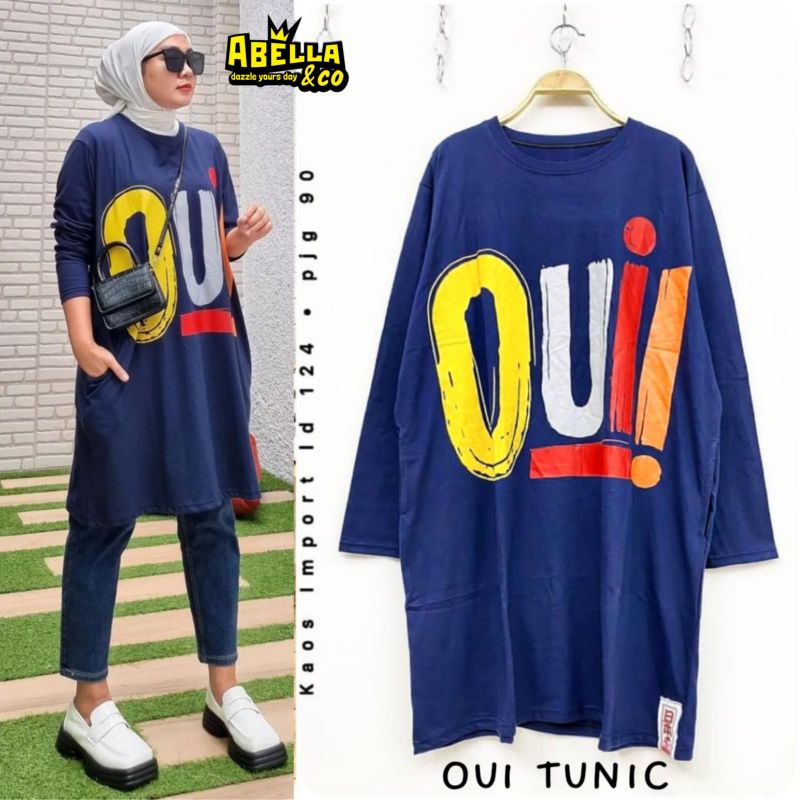 OUI Tunik kaos wanita jumbo import ld 120 kekinian Atasan wanita. Tunic Casual adem original Abella