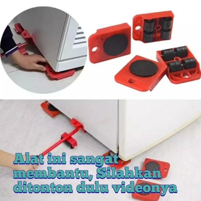 roda bantu geser meja lemari kulkas alat bantu pindah + dongkrak mini