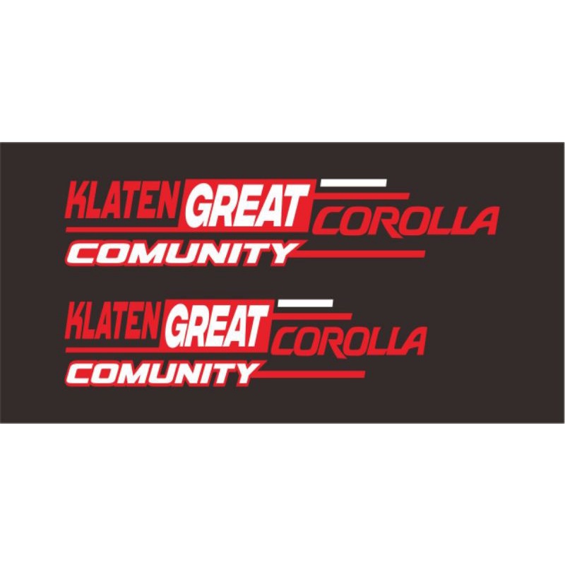Stiker Cutting Great Corolla