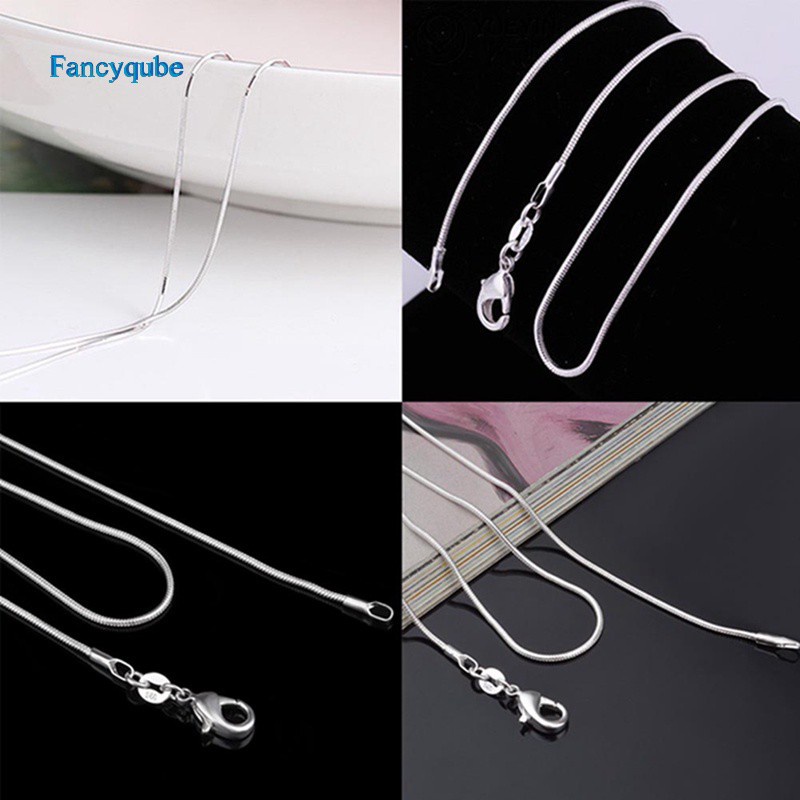 Fancyqube Wholesale Price 1MM Solid Silver Jewelry Snake Chain Necklace Pendant