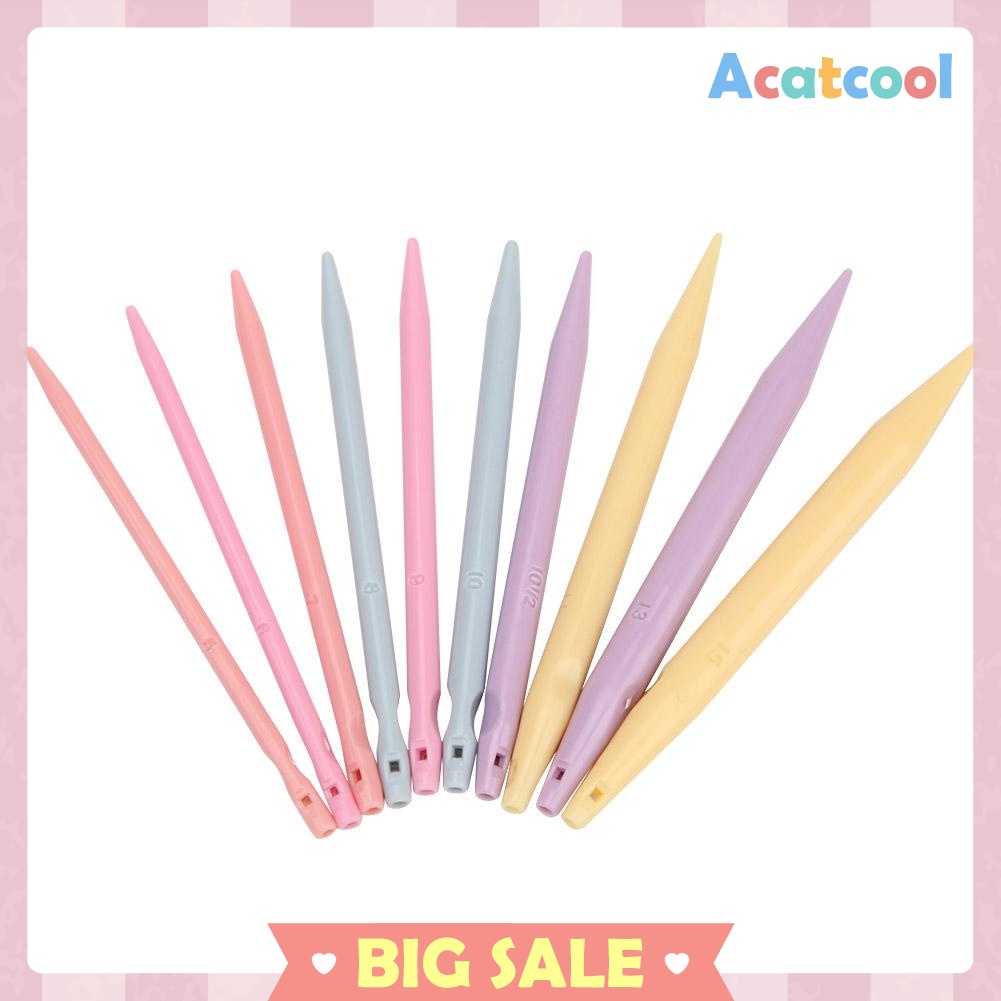 10 Pairs Plastic Change Head Circular Knitting Needle Crochet Hooks Set