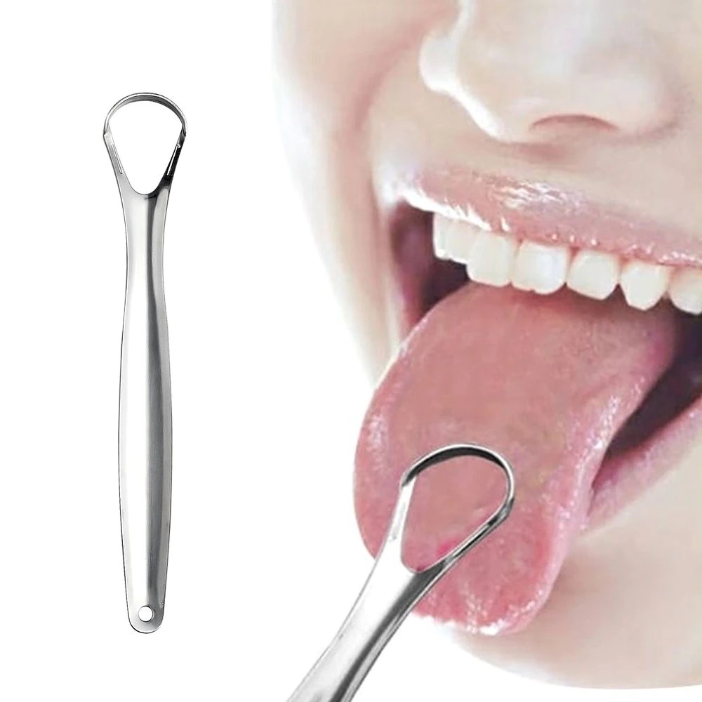 GS8i Foursoft Pembersih Lidah Tongue Oral Scraper Cleaner - Lso134 - Silver Or-i