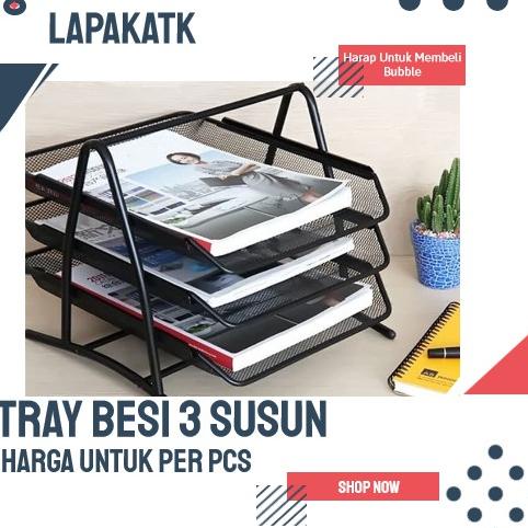 

G-AET <✔ Rak besi / dokumen Kertas besi 3 susun / Tray besi 3 susun
